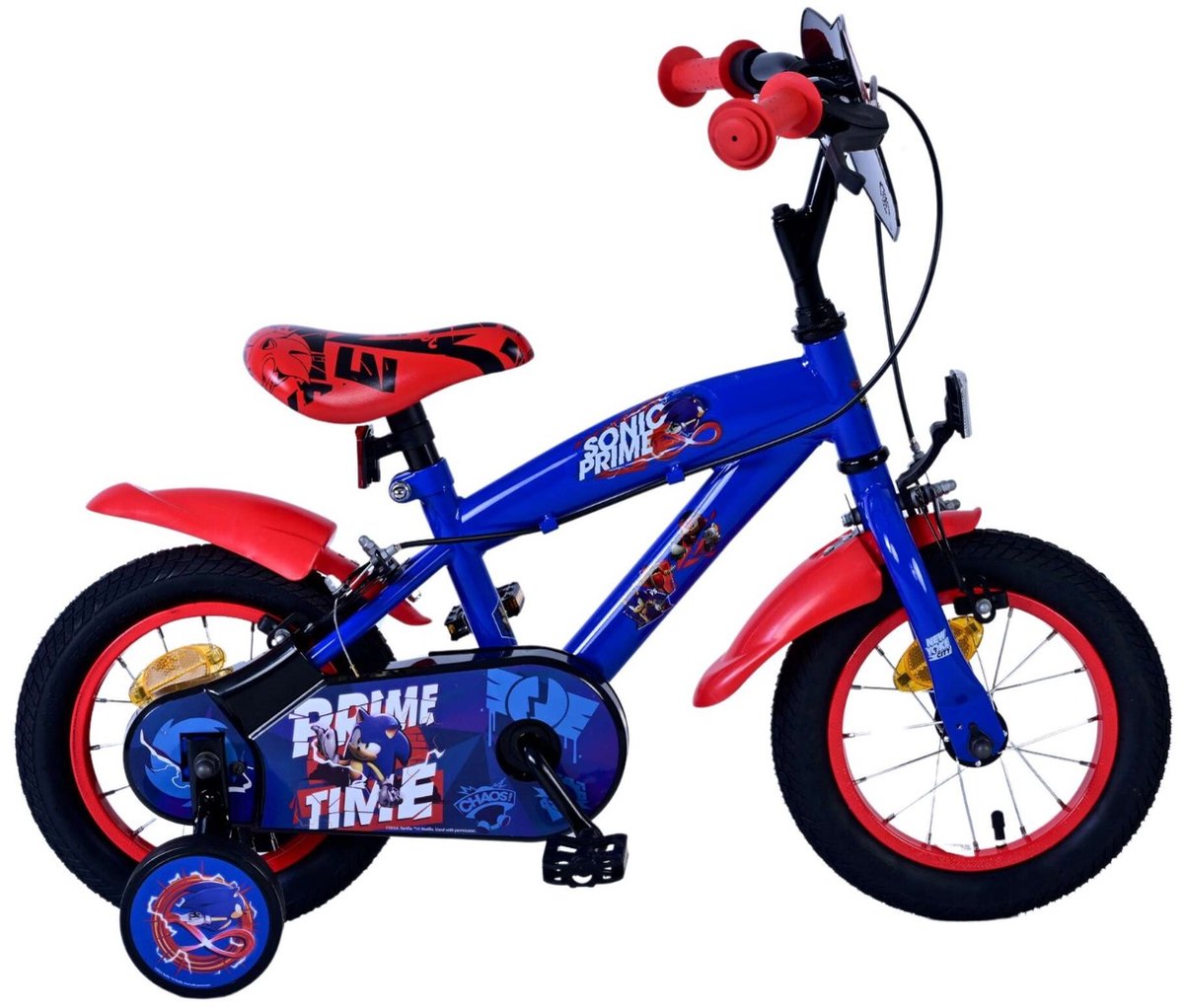 Volare sonic prime children's bicycle - boys - 12 inches - blue red - two hand brakes