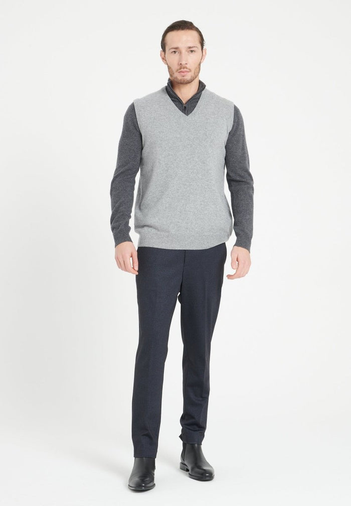 Pull col V sans manches homme